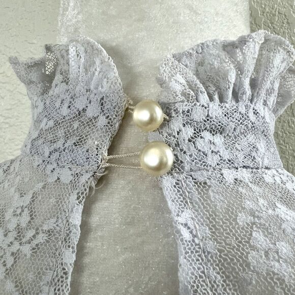 Vintage 70s Long Light Purple Lilac Ruffled Lace Maxi Dress Creations by Aria - Picture 16 of 16